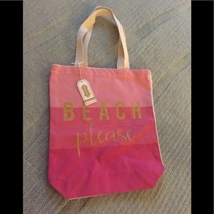 NWT Mud Pie Beach Please pink Ombré tote